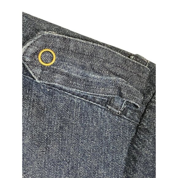US Polo Denim Shirt L Blue Snaps Western Southwest Preppy Retro Classic Chic - Picture 8 of 15